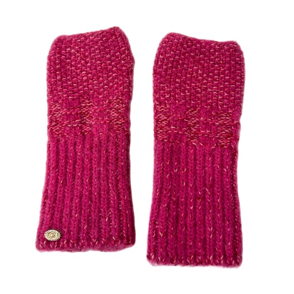 Chanel Pink Knit 09A Wool/Mohair Fingerless Gloves - Picture 1 of 13